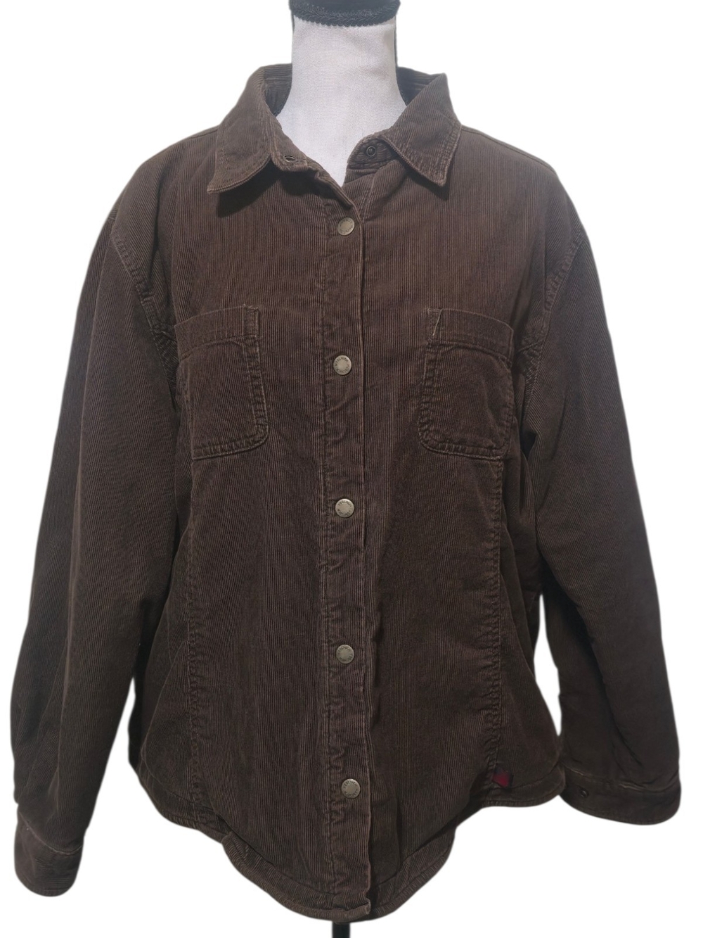 Woolrich Vintage 90s Y2K Brown Corduroy Fleece Lined Jacket Women's XL Shacket